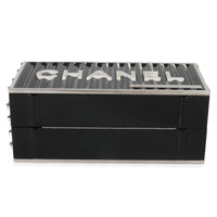 Chanel 18A Black Lucite Paris Hamburg Minaudiere Shipping Container Clutch Handbag stamp
