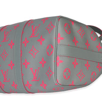 Louis Vuitton Grey Pink Monogram Glow Up Keepall Bandouliere 35 Handbag box