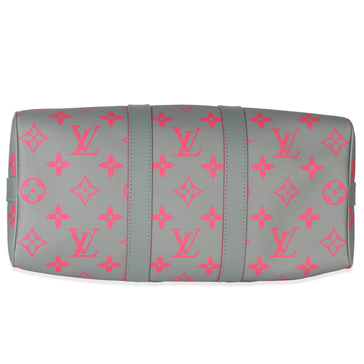 Louis Vuitton Grey Pink Monogram Glow Up Keepall Bandouliere 35 Handbag stamp