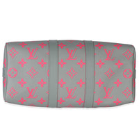 Louis Vuitton Grey Pink Monogram Glow Up Keepall Bandouliere 35 Handbag stamp