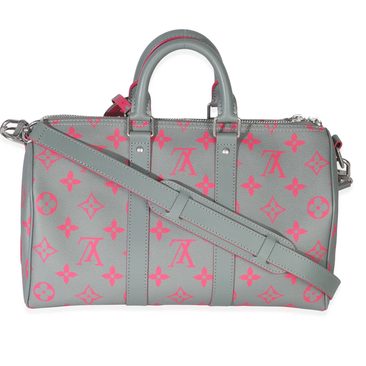Louis Vuitton Grey Pink Monogram Glow Up Keepall Bandouliere 35 Handbag
