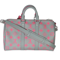 Louis Vuitton Grey Pink Monogram Glow Up Keepall Bandouliere 35 Handbag