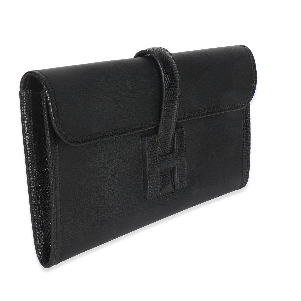 Hermès Black Swift Lizard Jige Elan Touch 29 Handbag pv