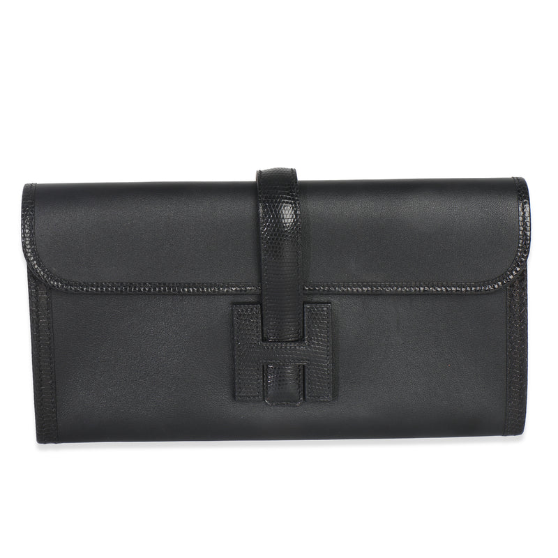 Hermès Black Swift Lizard Jige Elan Touch 29 Handbag fv