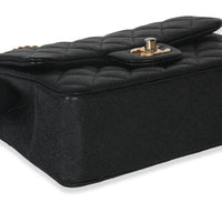 Chanel Black Quilted Caviar Mini Top Handle Rectangular Flap Handbag Handbag clasp