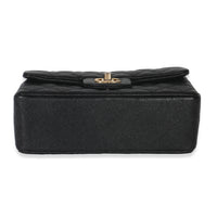Chanel Black Quilted Caviar Mini Top Handle Rectangular Flap Handbag Handbag stamp