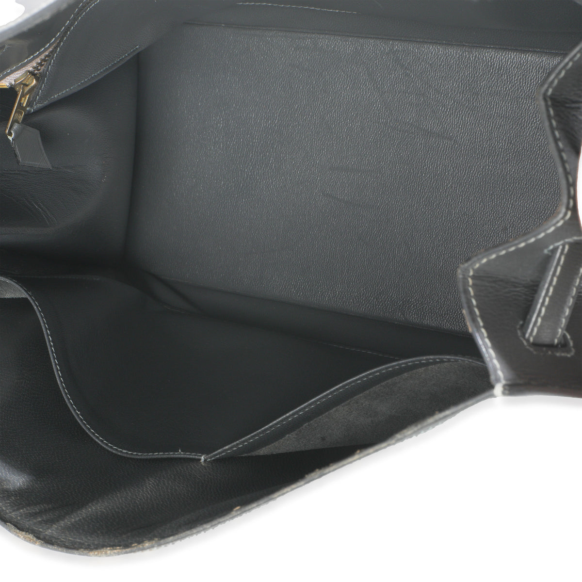 Hermès Ardoise Box Sellier Kelly 32 GHW Handbag ad1