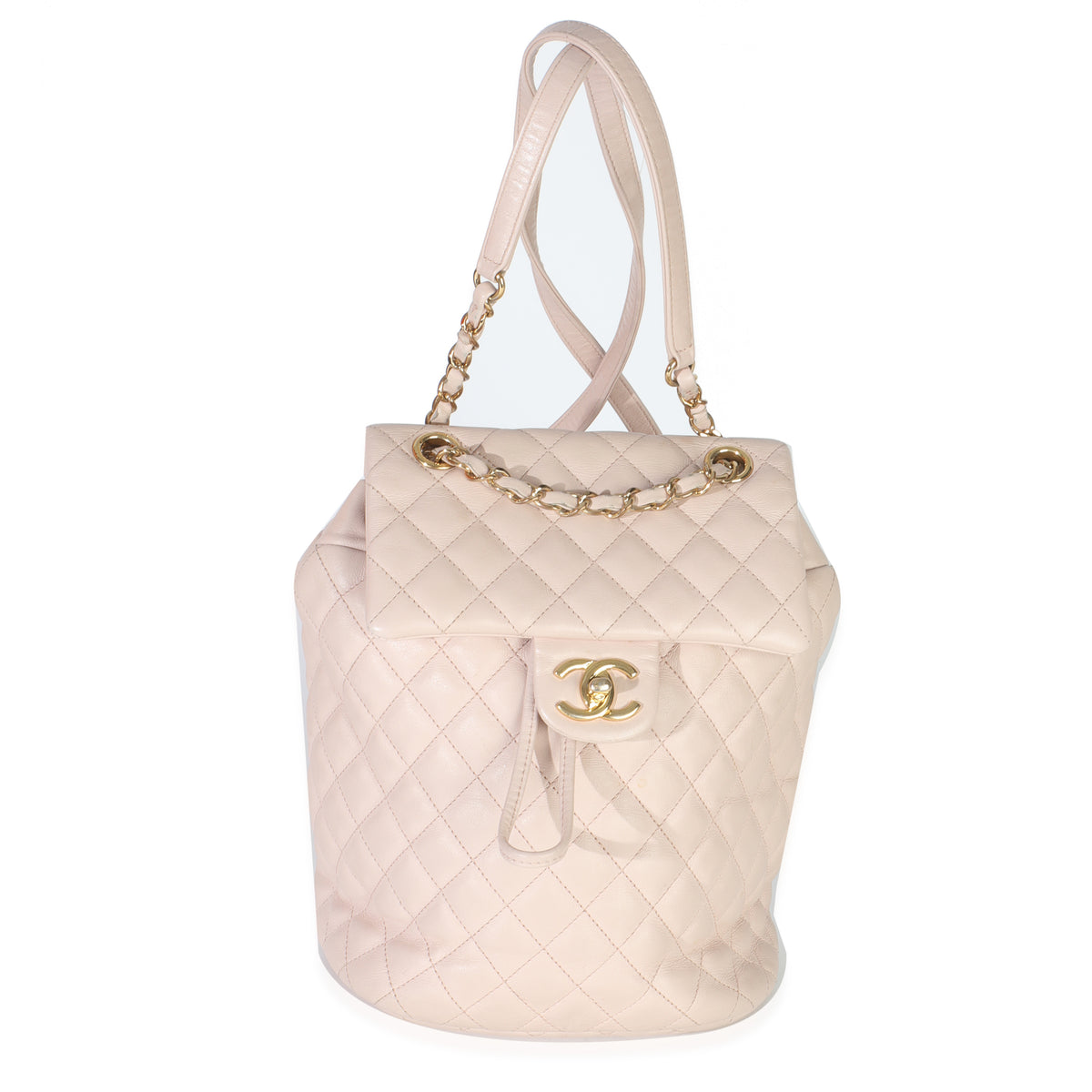 Chanel Light Pink Quilted Lambskin Small Urban Spirit Backpack Handbag fv