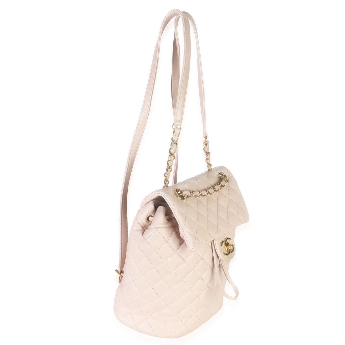 Chanel Light Pink Quilted Lambskin Small Urban Spirit Backpack Handbag pv