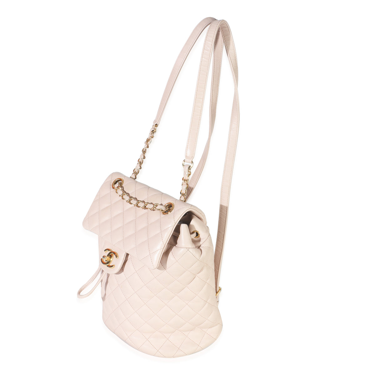 Chanel Light Pink Quilted Lambskin Small Urban Spirit Backpack Handbag sv