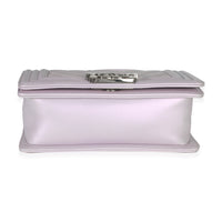 Chanel Purple Metallic Lambskin Chevron Quilted Small Boy Bag Handbag stamp