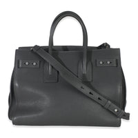 Saint Laurent Grey Grained Calfskin Small Souple Sac De Jour Handbag bv