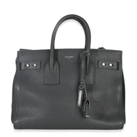 Saint Laurent Grey Grained Calfskin Small Souple Sac De Jour Handbag fv