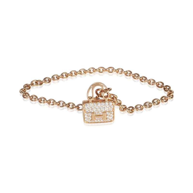 Hermès Rose Gold Diamond Amulettes Collection Constance Bracelet fv
