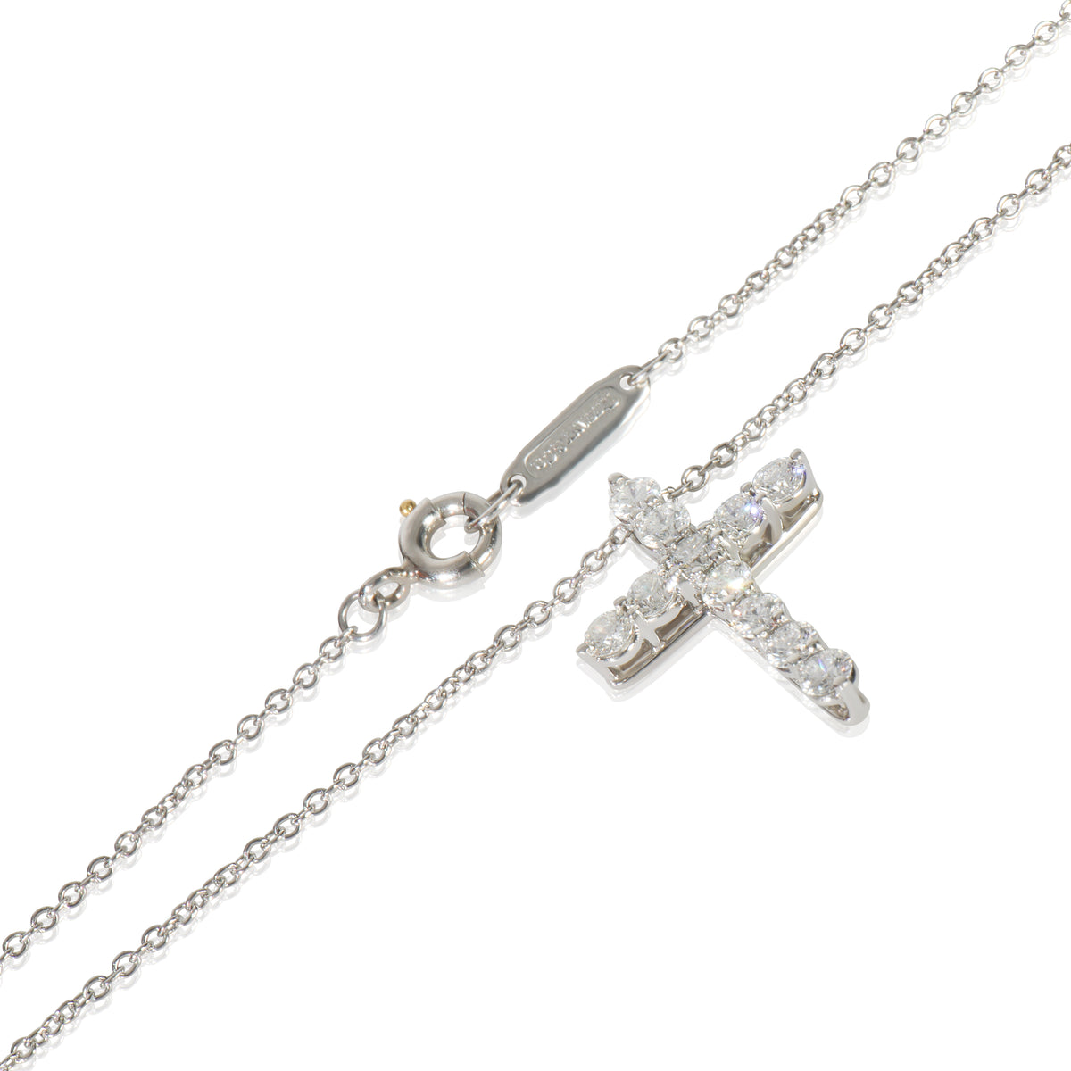 Tiffany & Co. Platinum Diamond Cross Pendant sv