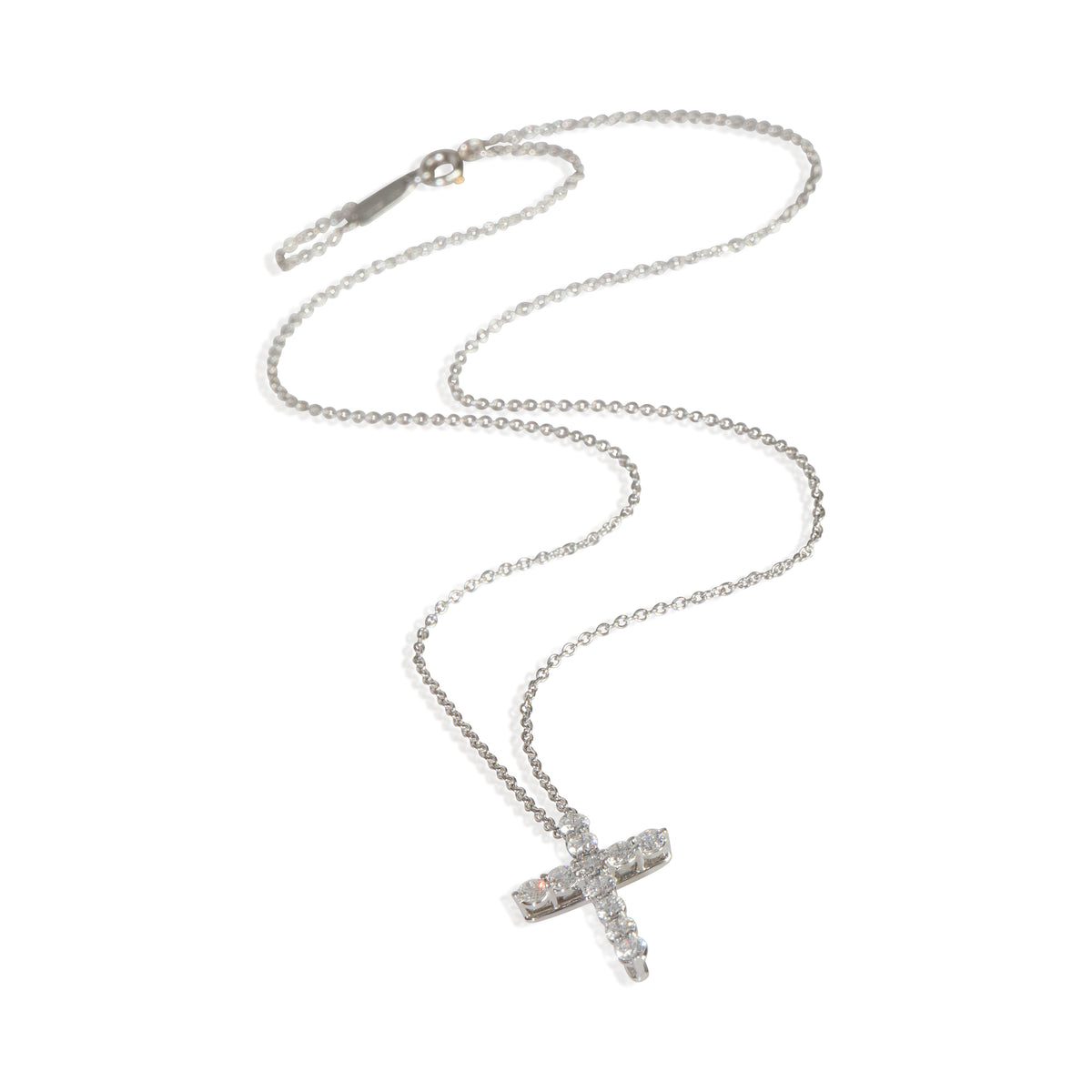 Tiffany & Co. Platinum Diamond Cross Pendant pv