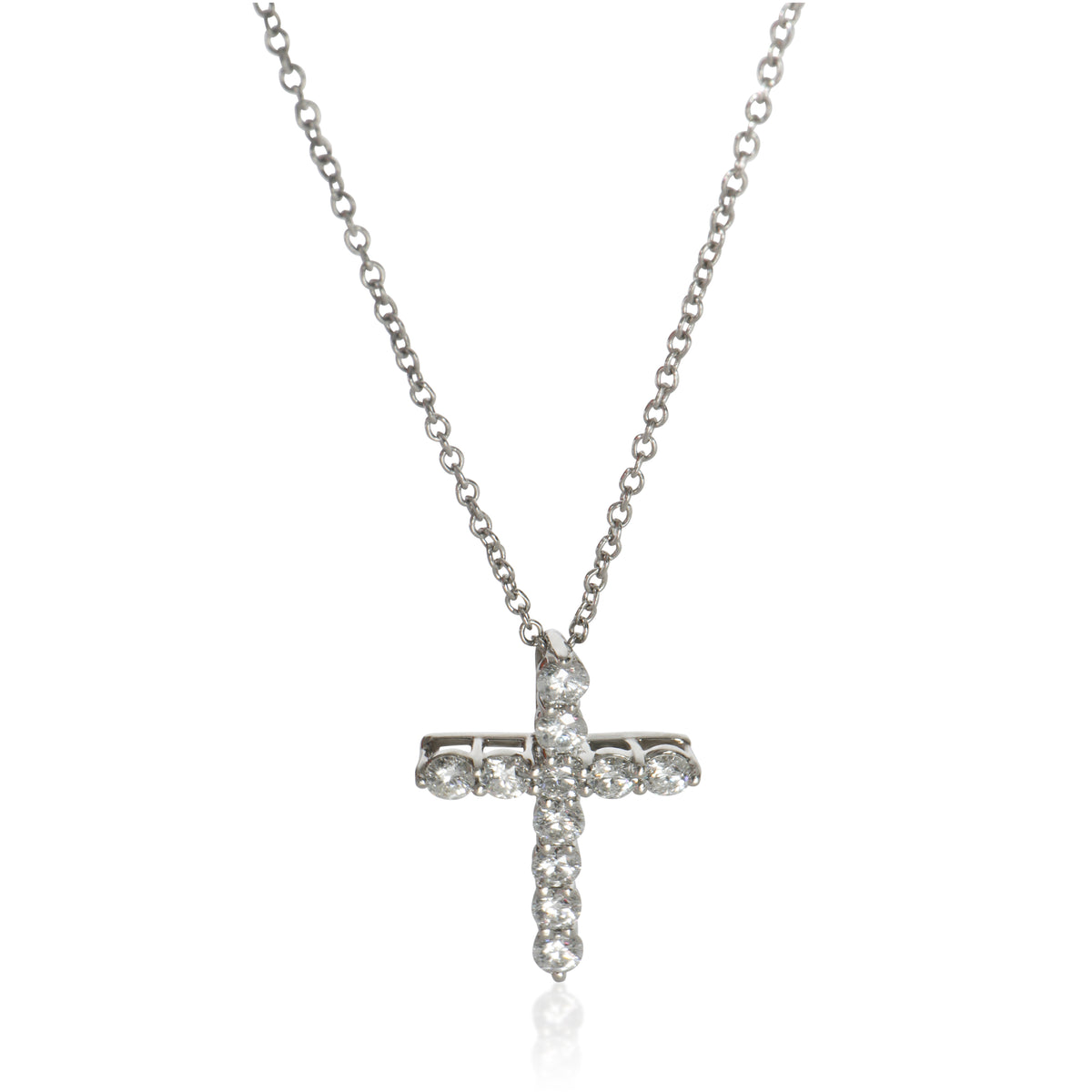 Tiffany & Co. Platinum Diamond Cross Pendant fv