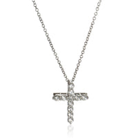 Tiffany & Co. Platinum Diamond Cross Pendant fv