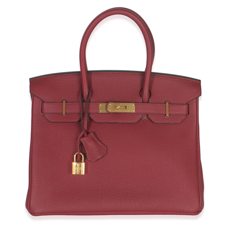 Hermès Rouge Grenat Togo Birkin 30 GHW Handbag fv