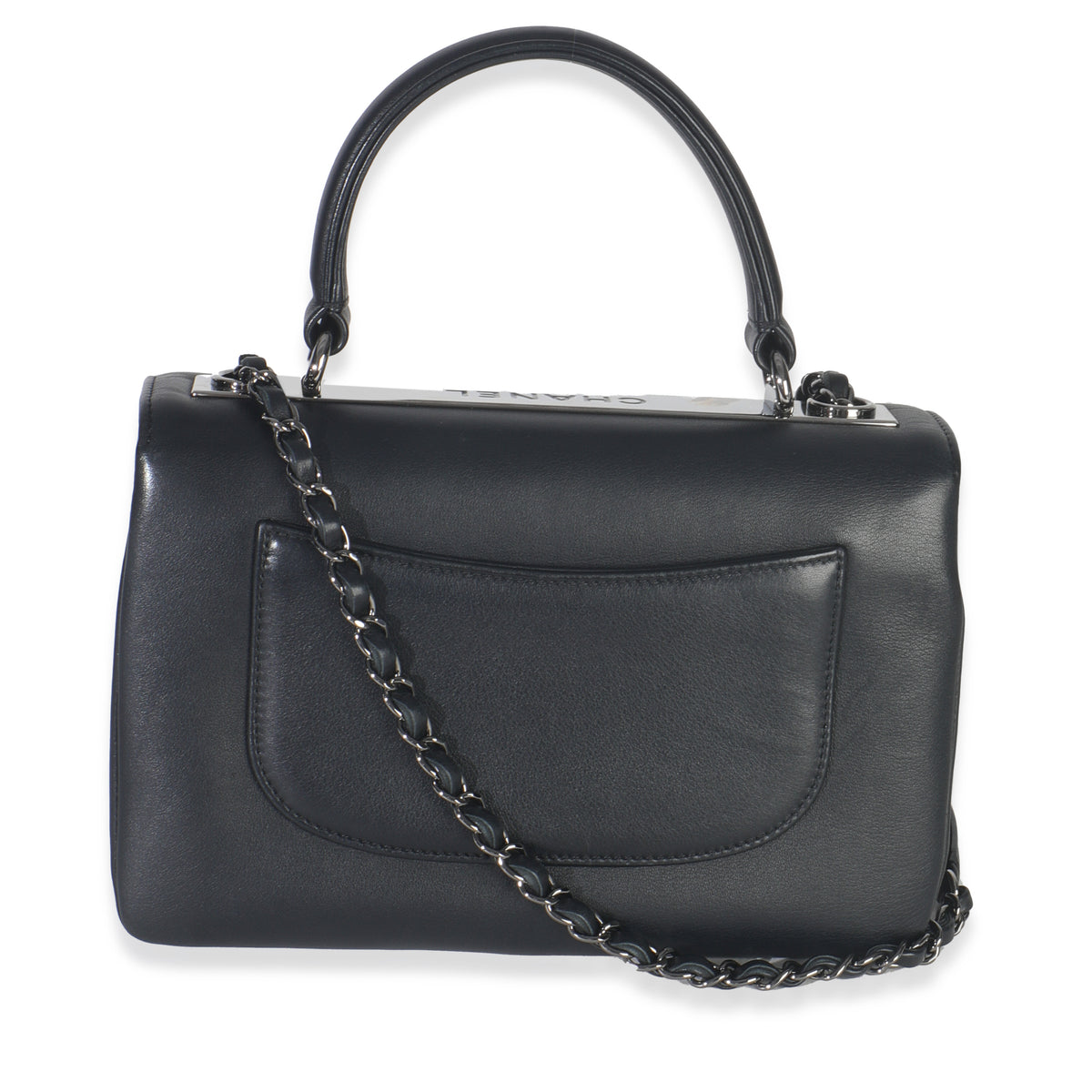 Chanel Black Calfskin Smooth Small Trendy CC Flap Bag Handbag bv