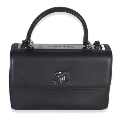 Chanel Black Calfskin Smooth Small Trendy CC Flap Bag Handbag fv