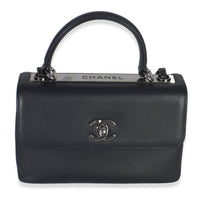 Chanel Black Calfskin Smooth Small Trendy CC Flap Bag Handbag fv