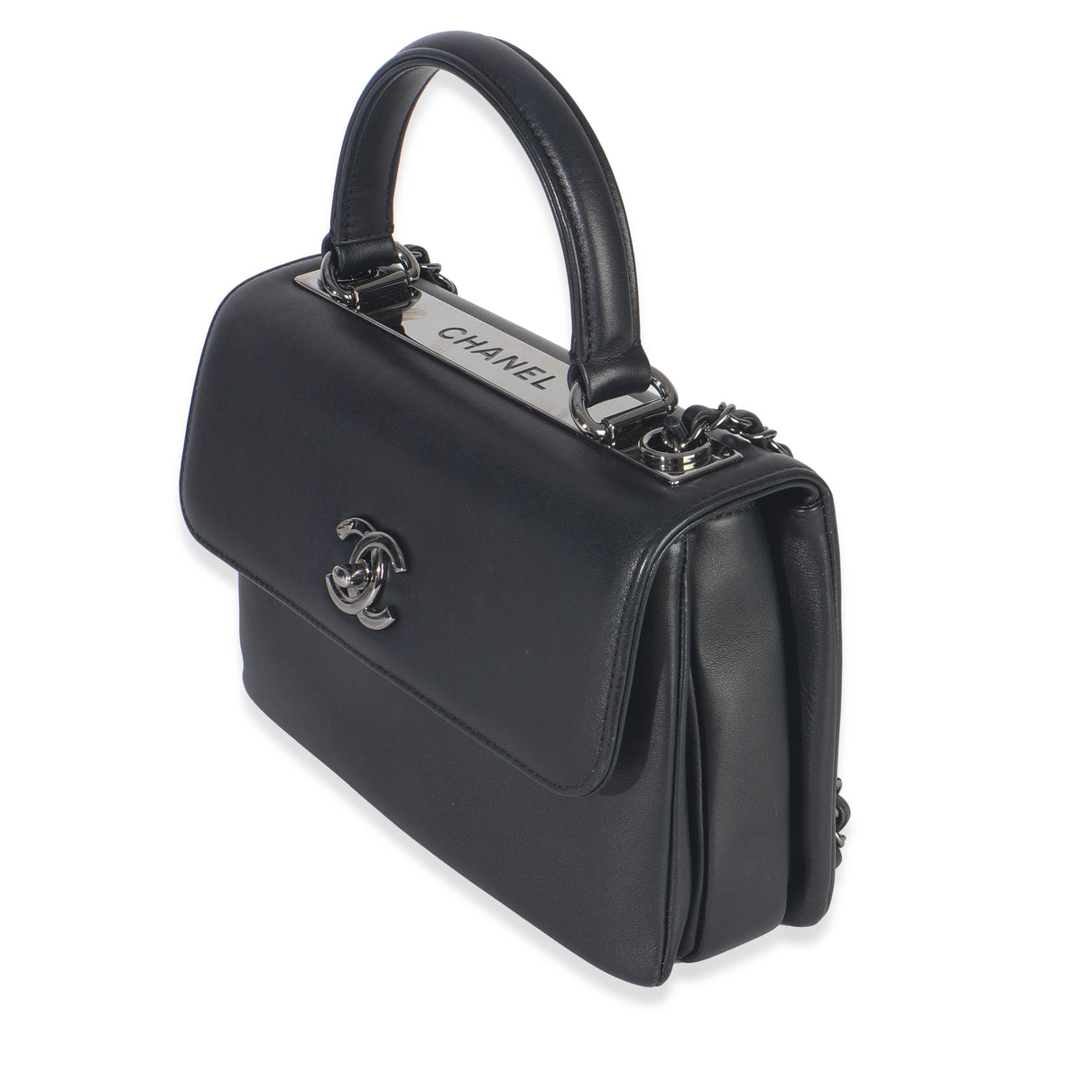 Chanel Black Calfskin Smooth Small Trendy CC Flap Bag Handbag sv