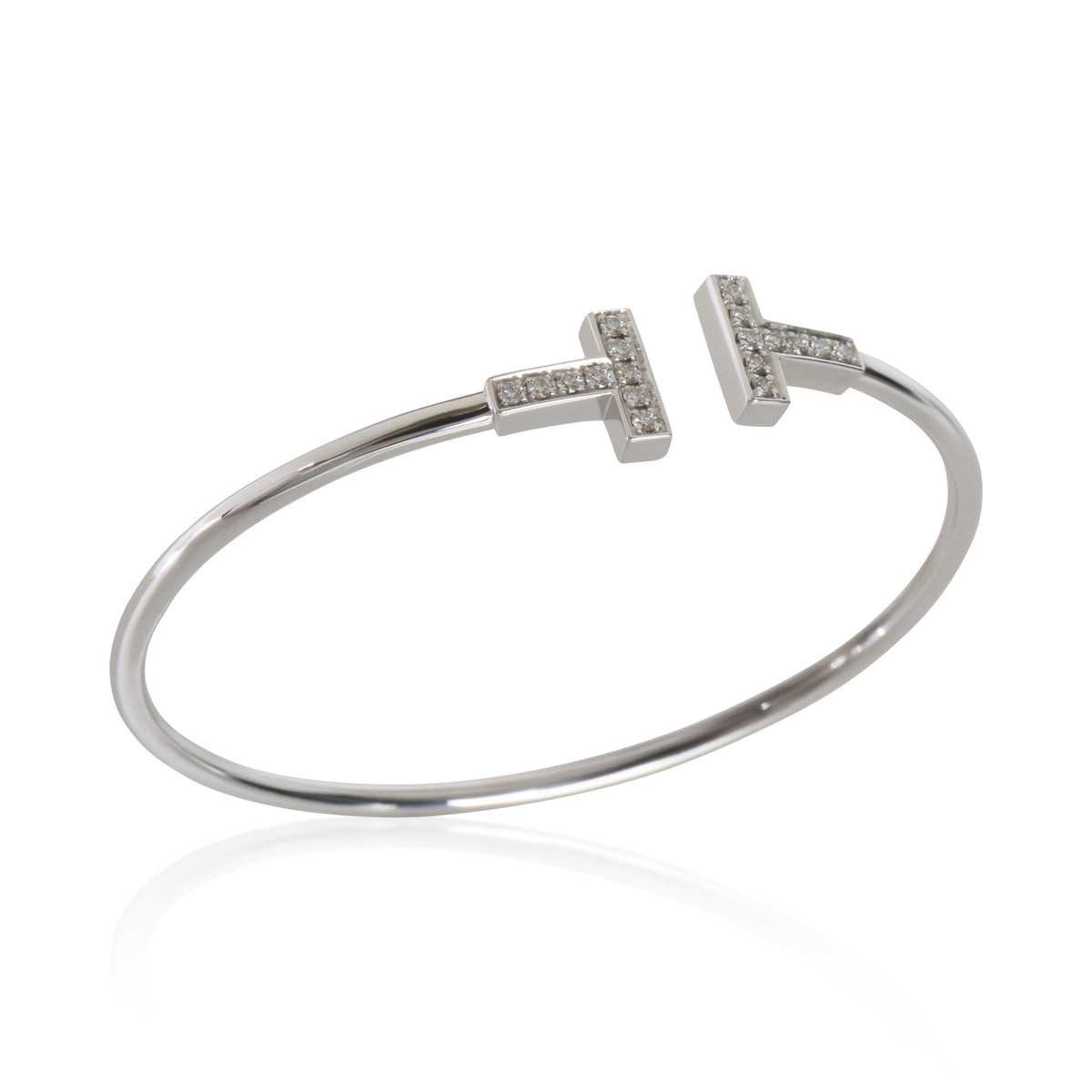 Tiffany & Co. White Gold Diamond Tiffany T Wire Bracelet bv