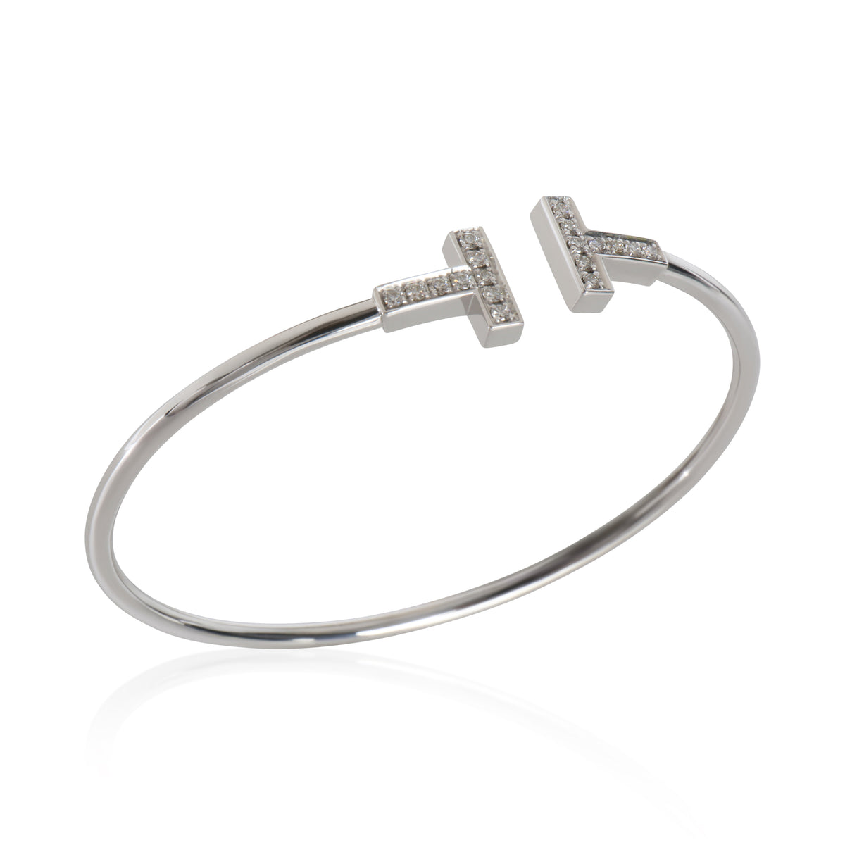 Tiffany & Co. White Gold Diamond Tiffany T Wire Bracelet av