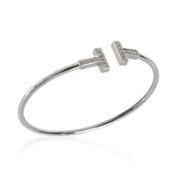 Tiffany & Co. White Gold Diamond Tiffany T Wire Bracelet av