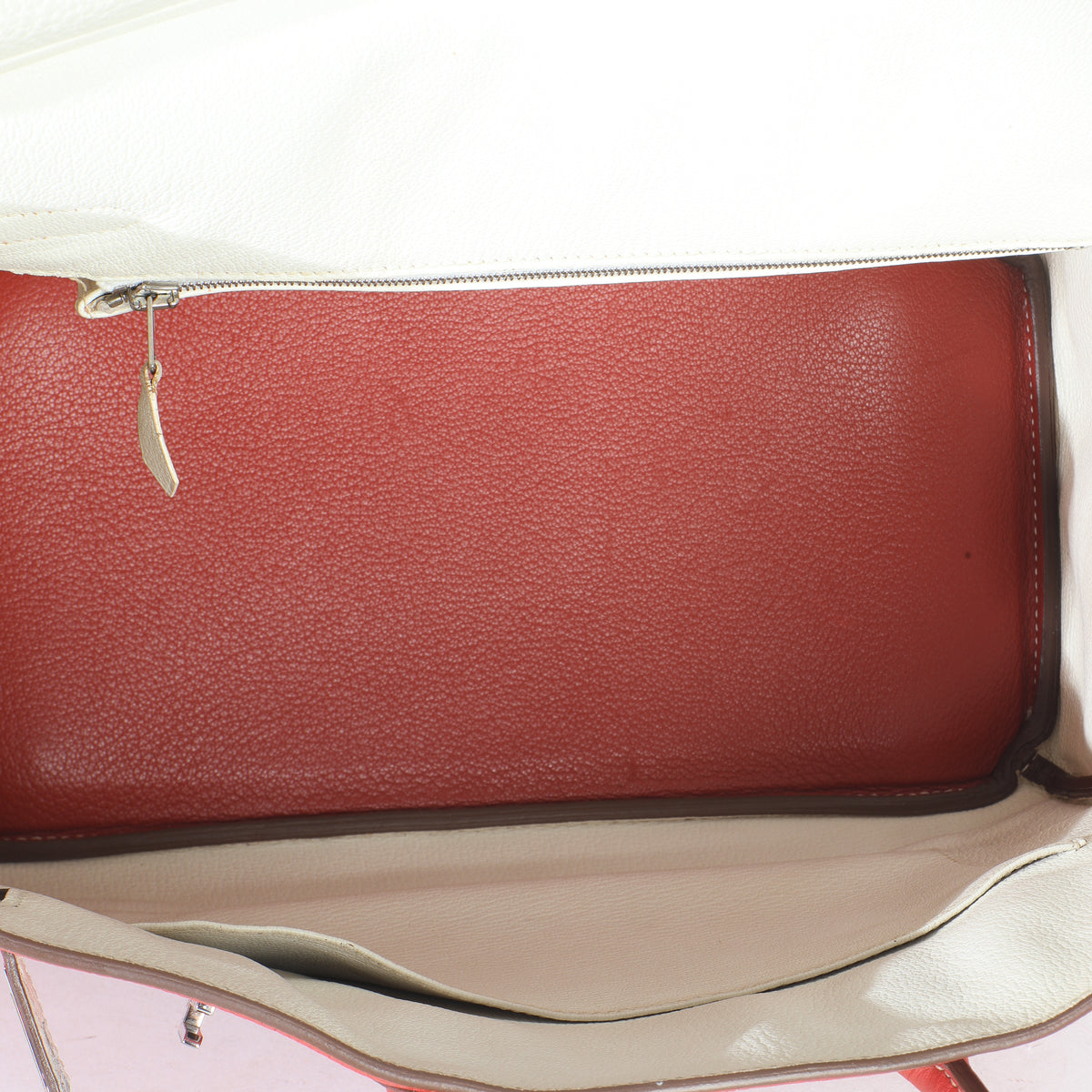 Hermès Sanguine White Clemence Verso Birkin 35 PHW Handbag ad2