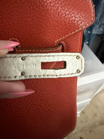 Hermès Sanguine White Clemence Verso Birkin 35 PHW Handbag ad3