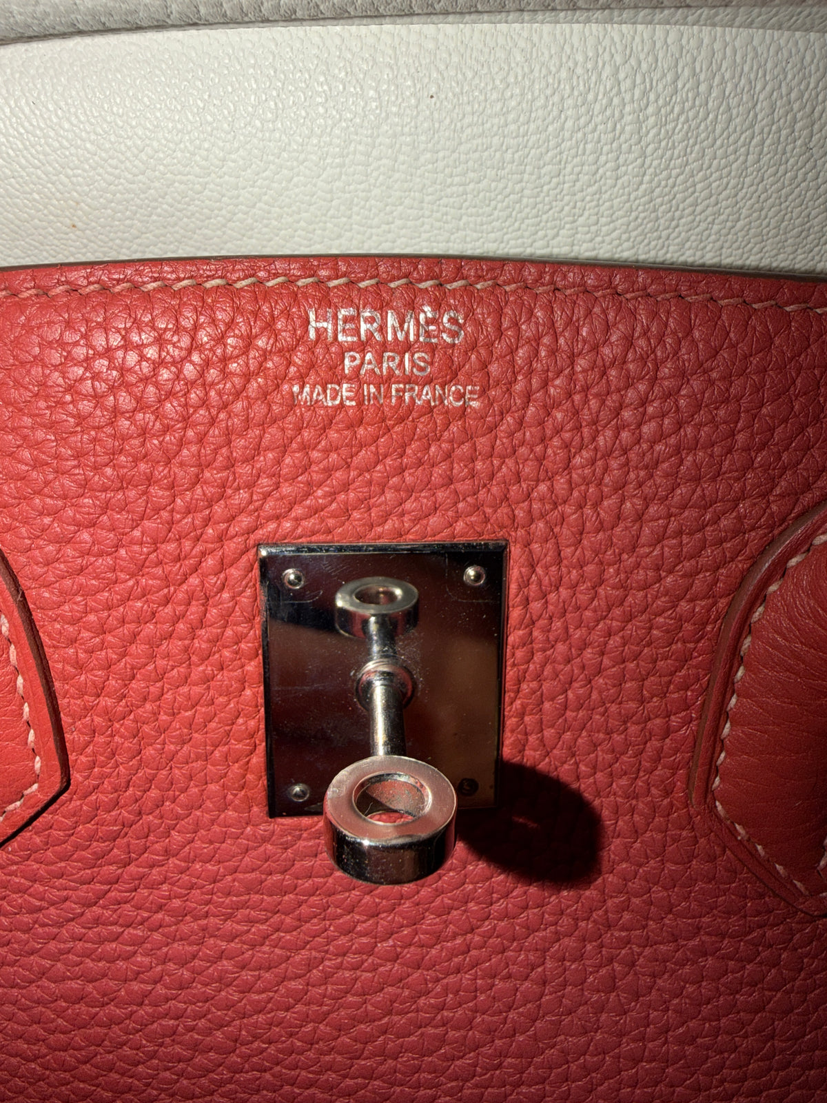 Hermès Sanguine White Clemence Verso Birkin 35 PHW Handbag ad4