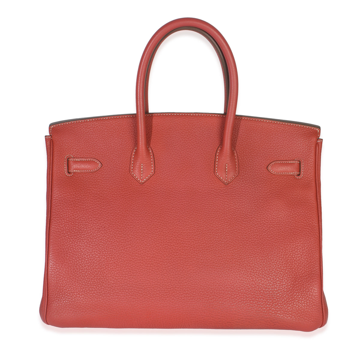 Hermès Sanguine White Clemence Verso Birkin 35 PHW Handbag bv