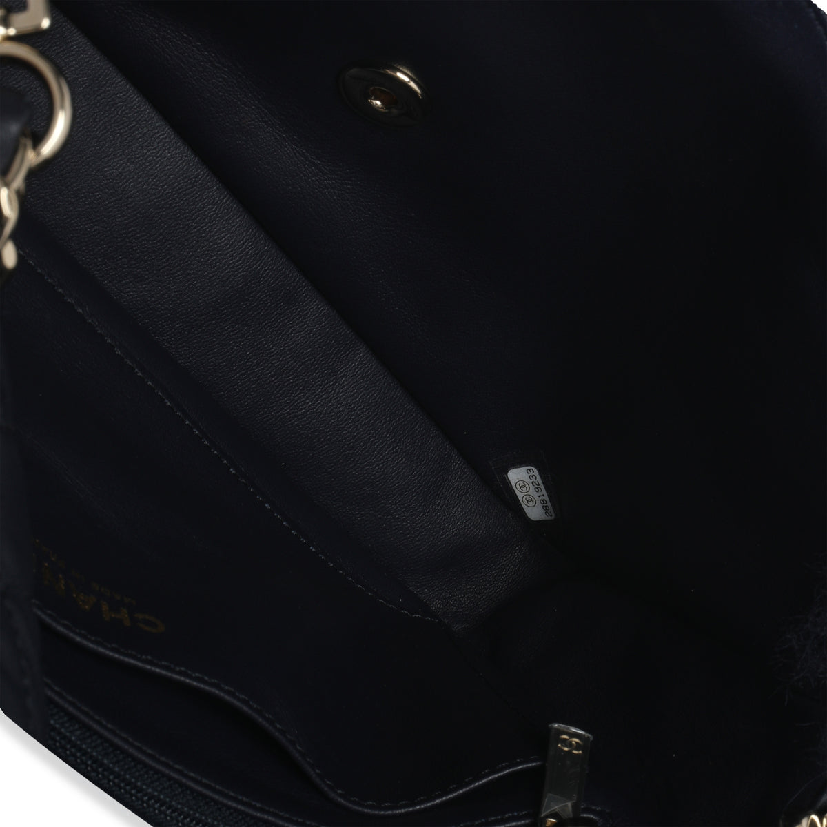 Chanel Navy Shearling Quilted Lambskin Medium Flap Bag Handbag ad1