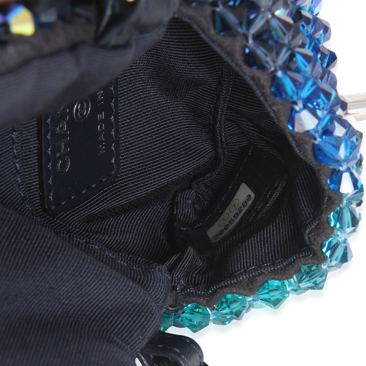 Chanel Blue Ombre Beaded Micro Clutch On Chain Handbag ad1
