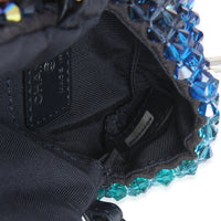 Chanel Blue Ombre Beaded Micro Clutch On Chain Handbag ad1