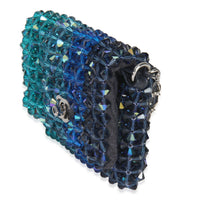 Chanel Blue Ombre Beaded Micro Clutch On Chain Handbag bv