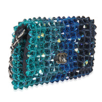 Chanel Blue Ombre Beaded Micro Clutch On Chain Handbag pv