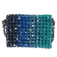 Chanel Blue Ombre Beaded Micro Clutch On Chain Handbag stamp