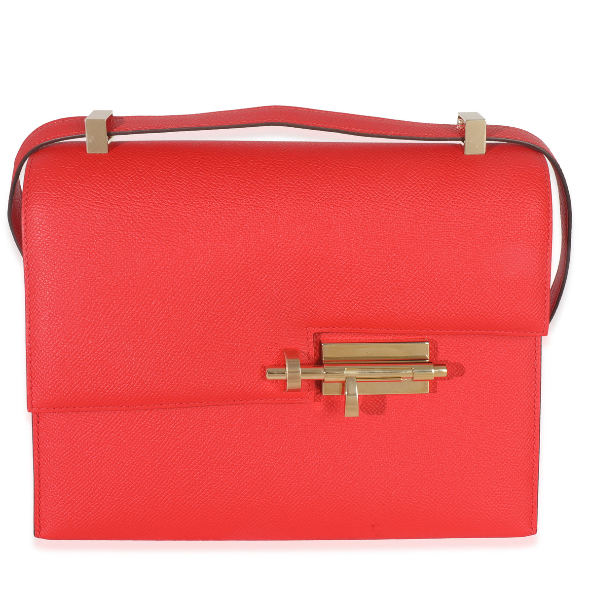 Hermès Rouge Coeur Epsom Verrou 23 GHW Handbag fv