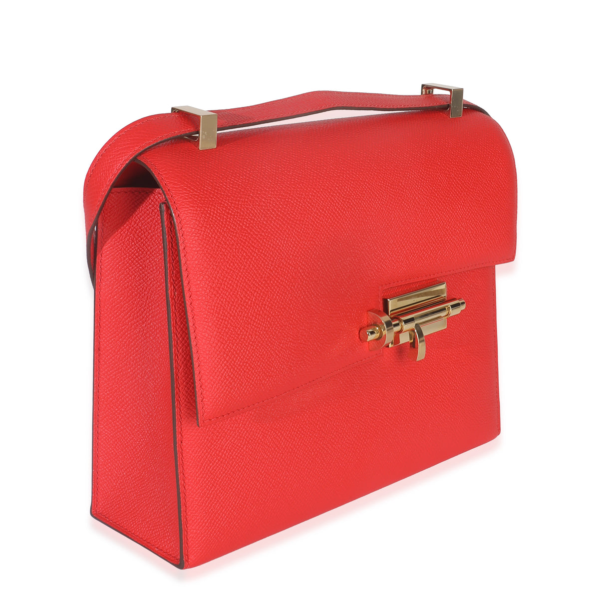 Hermès Rouge Coeur Epsom Verrou 23 GHW Handbag pv