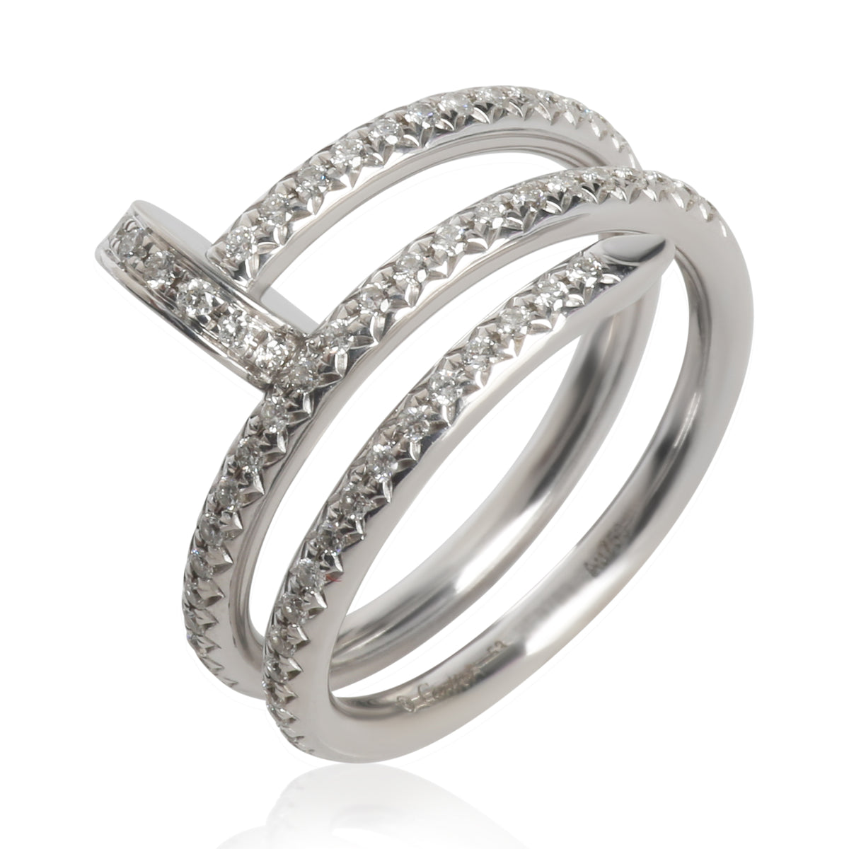 Cartier White Gold Diamond Double Juste Un Clou Ring bv