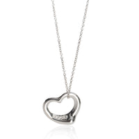 Tiffany & Co. Platinum Diamond Elsa Peretti Open Heart Pendant fv
