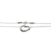 Tiffany & Co. Platinum Diamond Elsa Peretti Open Heart Pendant sv