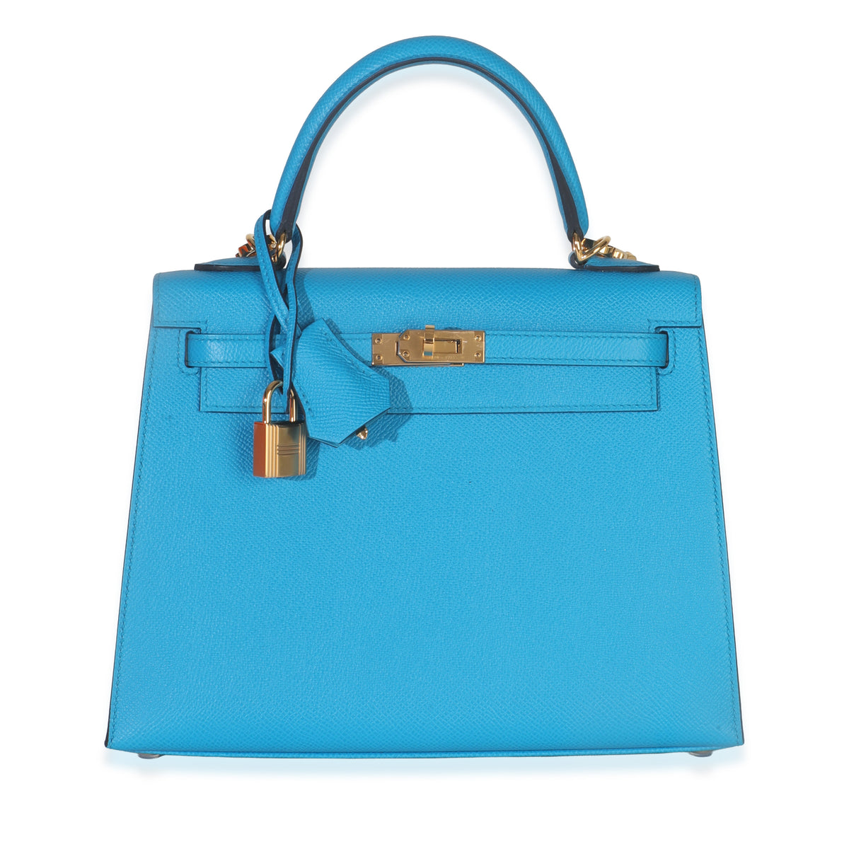 Hermès Blue Frida Epsom Sellier Kelly 25 GHW Handbag fv