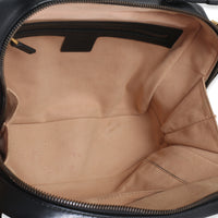 Gucci Black Calfskin Matelasse Sylvie Web Small GG Marmont Top Handle Bag Handbag av