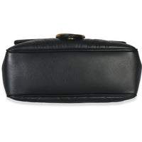 Gucci Black Calfskin Matelasse Sylvie Web Small GG Marmont Top Handle Bag Handbag stamp