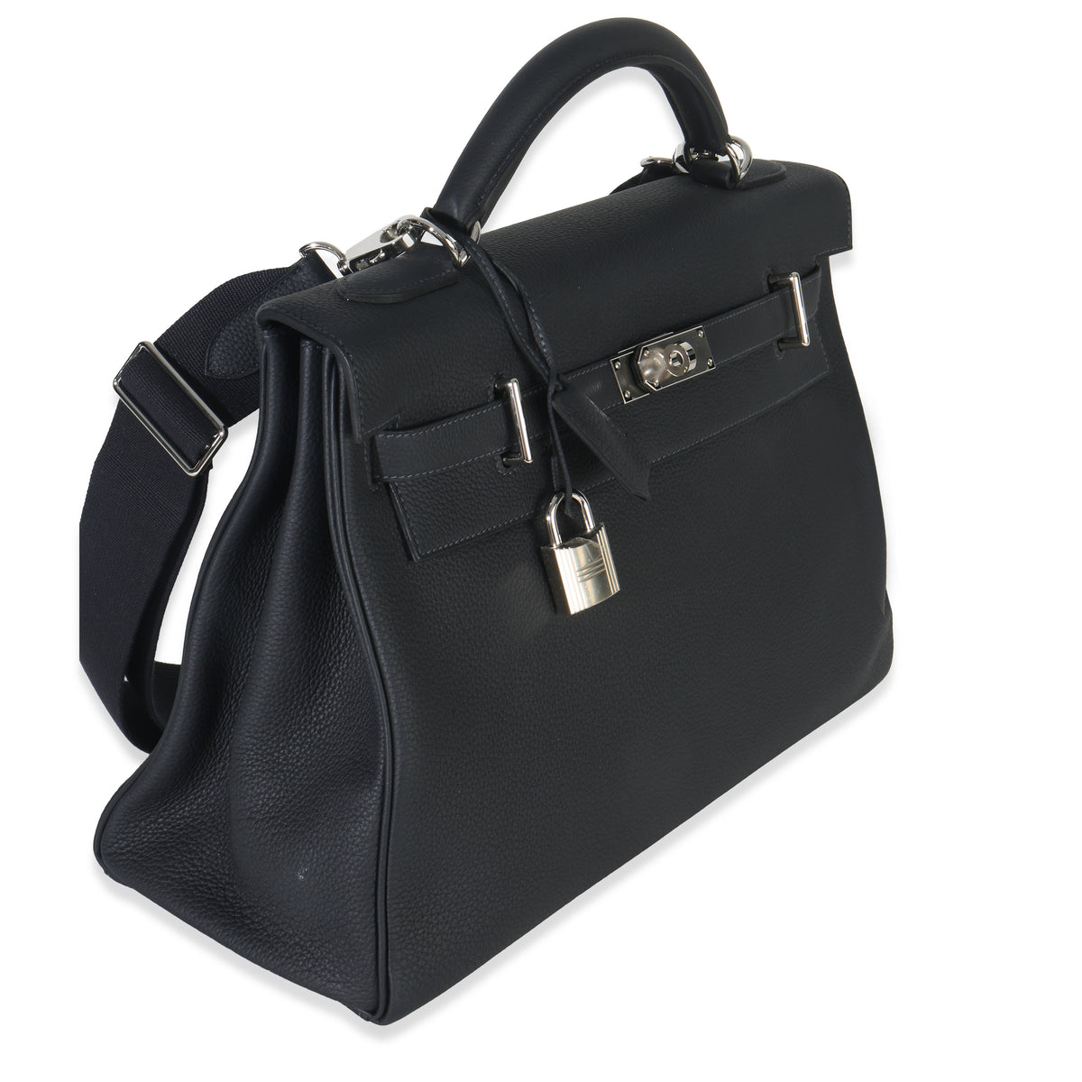 Hermès Plomb Togo Maxi Kelly Retourne 42 PHW Handbag bv