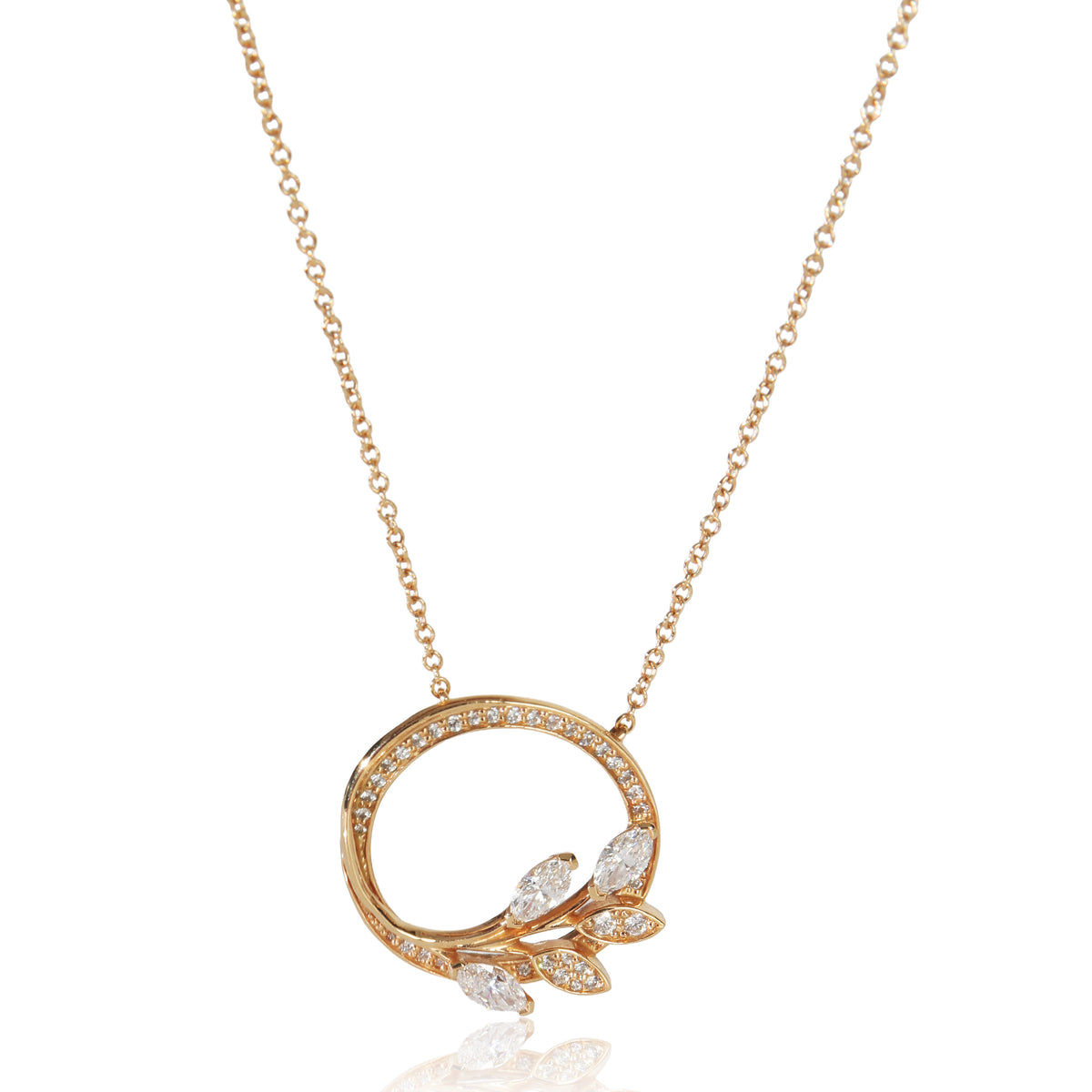 Tiffany & Co. Rose Gold Diamond Victoria Vine Pendant fv